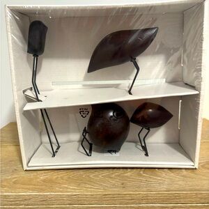 IKEA Fiskelage Wood and Metal, Minimalist Bird Sculptures, set of 4, New in Box